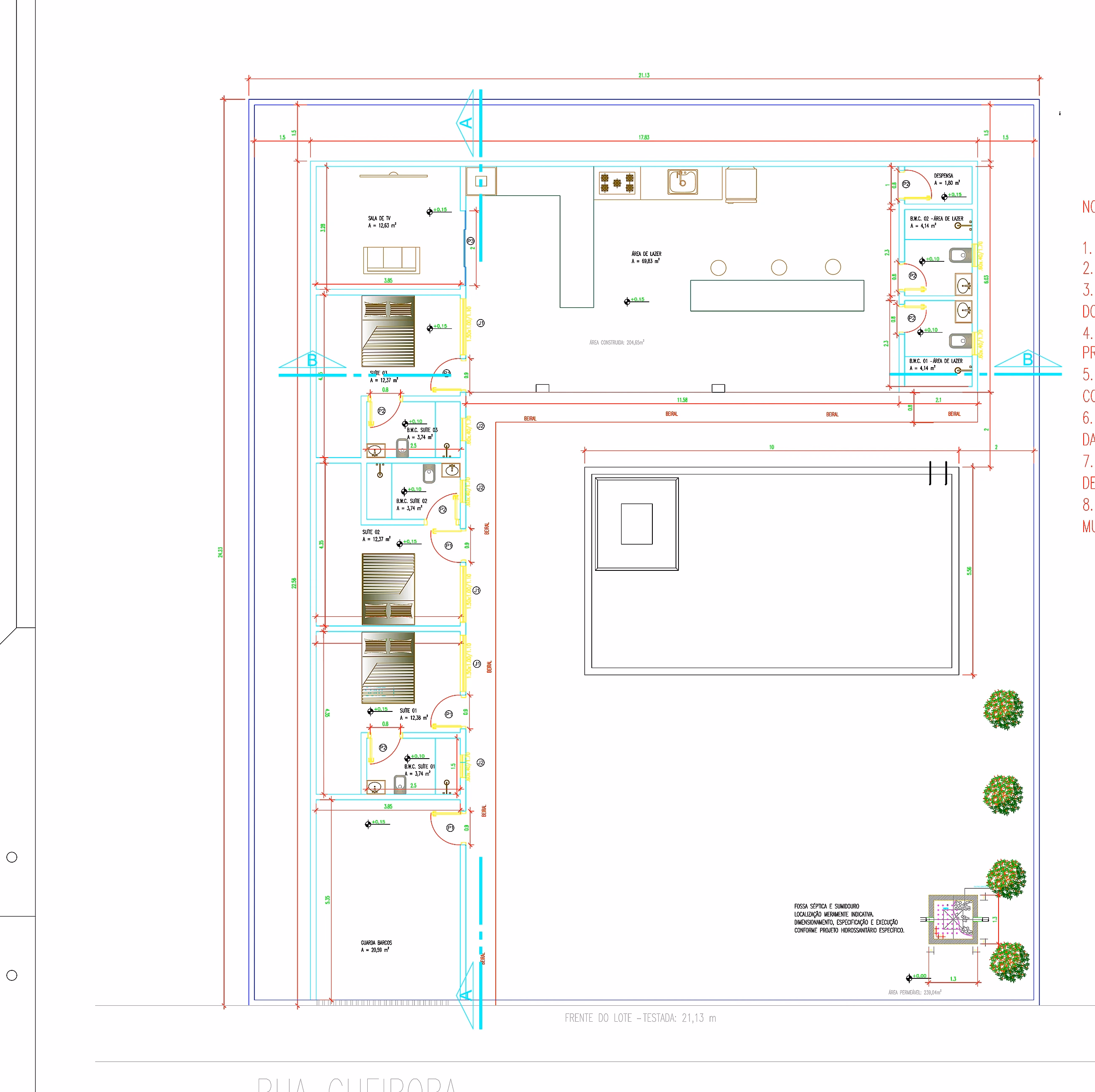 Planta baixa real de projeto arquitetônico desenvolvido pela NOVAMI